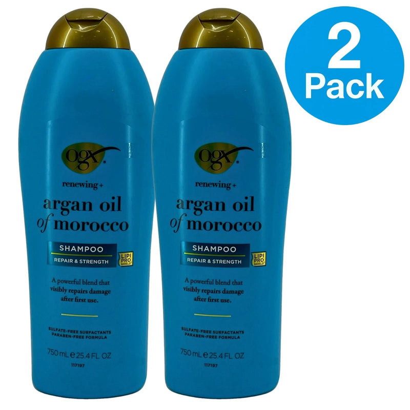 OGX Renewing Argan Oil of Morocco Shampoo 25.4 FL OZ 2-pack for hair repair and strength