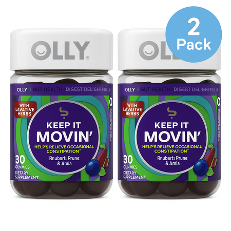 OLLY Keep It Movin' 30 Gummies 2 Pack New