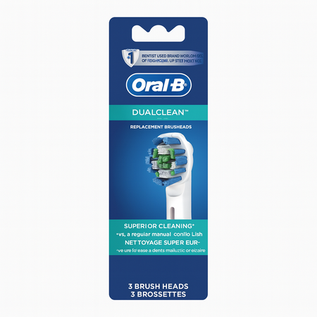 Oral-B Dual Clean Brush Heads 3ct 1 Pack New 1