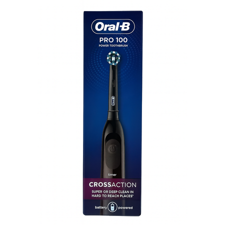 Oral-B Pro 100 CrossAction Power Toothbrush Black 1 Pack New