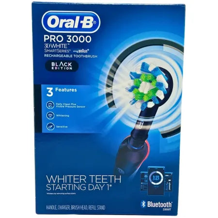Oral-B Pro 3000 3D White SmartSeries Black Edition Rechargeable Toothbrush New