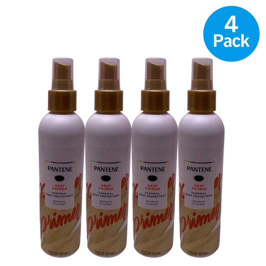 Pantene Pro-V Heat Primer Thermal Heat Protectant 7.2 oz bottles in 4-pack set for heat protection