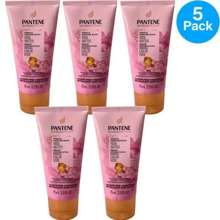 Pantene Rose Water Miracle Moisture Boost Conditioner 2.5oz bottles 5 pack for hydrated hair