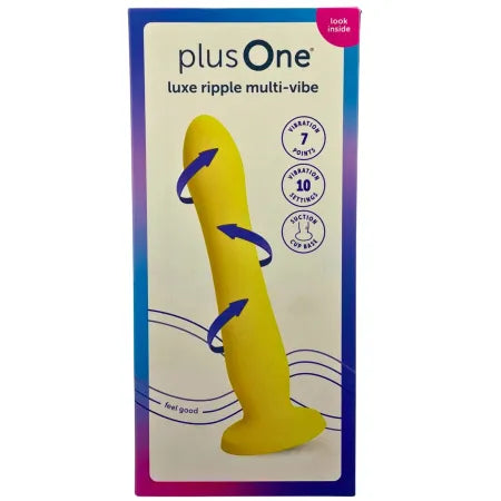 PlusOne Luxe Ripple Multi-Vibe Rechargeable Massager – Yellow – New