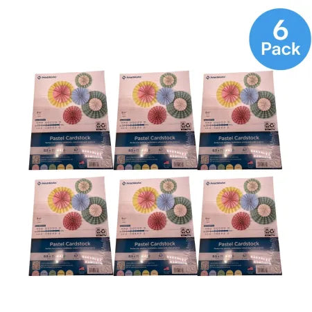 PrintWorks pastel cardstock 8.5x11 67 lb craft paper 300 sheets 6 pack product image