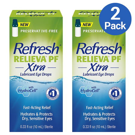Refresh Relieva PF Xtra Eye Drops 0.33 fl oz 2 Pack – New – EXP 11/2025