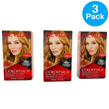 Revlon Colorsilk Beautiful Color 61 Dark Blonde - 3 Pack - New