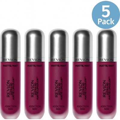 Revlon Ultra HD Matte Lipcolor Addiction 0.2 oz 5 Pack lipstick set