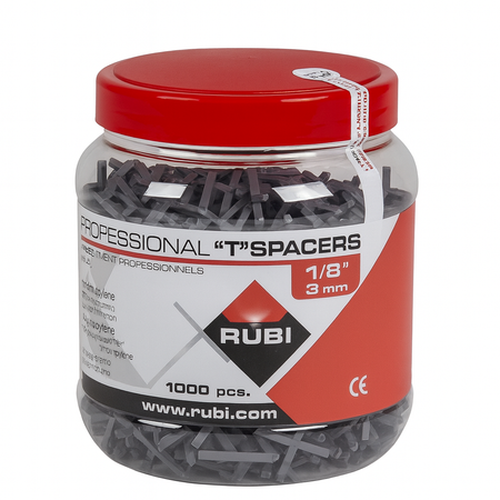 Rubi Professional T Tile Spacers 1/8" (3mm) 1000 pcs – 1 Pack New 1