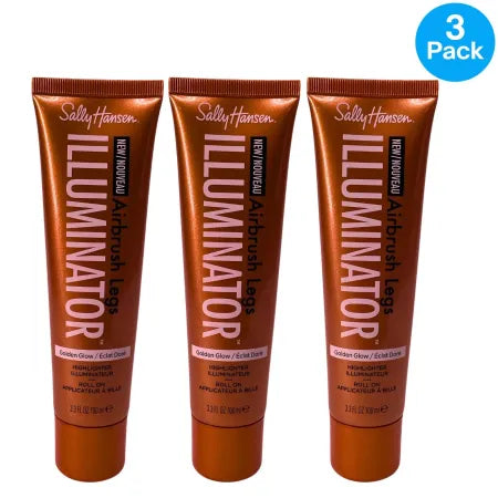 Sally Hansen Airbrush Legs Illuminator Golden Glow 3.3oz bottle trio for smooth, radiant leg coverage