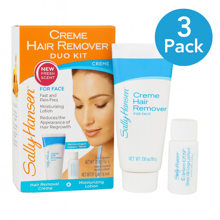 Sally Hansen Creme Hair Remover Duo Kit 2.0oz + 0.5oz 3 Pack New