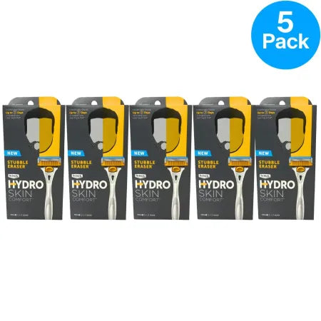 Schick Hydro Skin Comfort Stubble Eraser Razor 5-pack with advanced blade technology for smooth, comfortable shaving