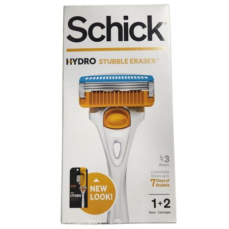 Schick Hydro Stubble Eraser Razor + 2 Cartridges – 1 Pack New