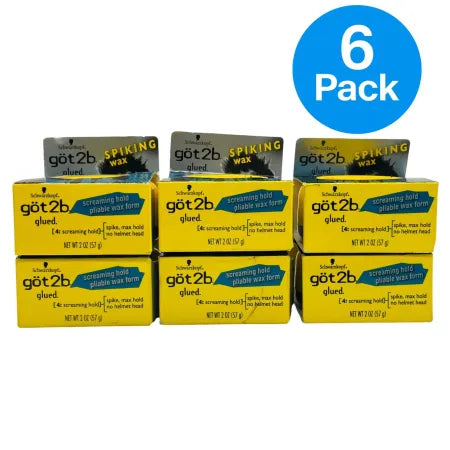 Schwarzkopf got2b Glued Spiking Wax 2 oz each 6 Pack New