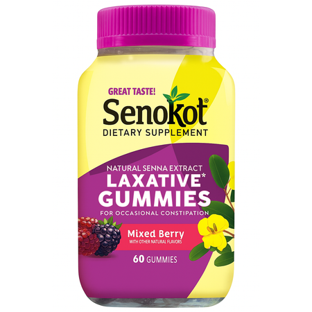 Senokot Laxative Gummies Mixed Berry 60 Ct 1 Pack New
