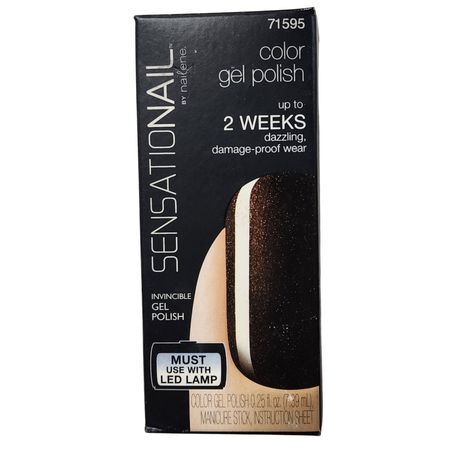 Sensationail Color Gel Polish Black Sparkle 0.25 fl oz – 1 Pack New