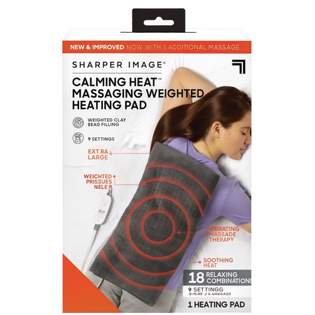 Sharper Image Calming Heat Massaging Weighted Heating Pad – New