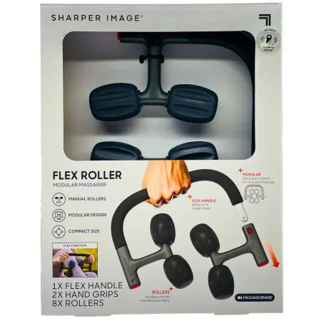 Sharper Image Flex Roller Modular Massager with 8 interchangeable massage rollers for deep tissue relief