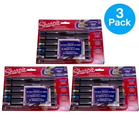 Sharpie Creative Markers Acrylic Bullet Tip 5ct 3 Pack set showing colorful marker collection