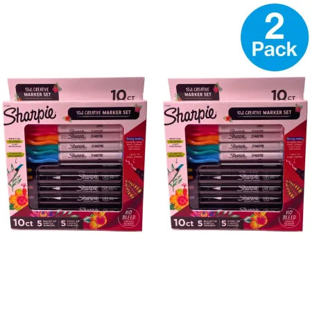 Sharpie S-Note Creative Markers 10 Count 2 Pack set displayed with vibrant marker colors