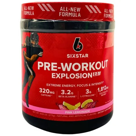 Six Star Pre-Workout Explosion 2.0 Pink Lemonade 9.63 oz – New