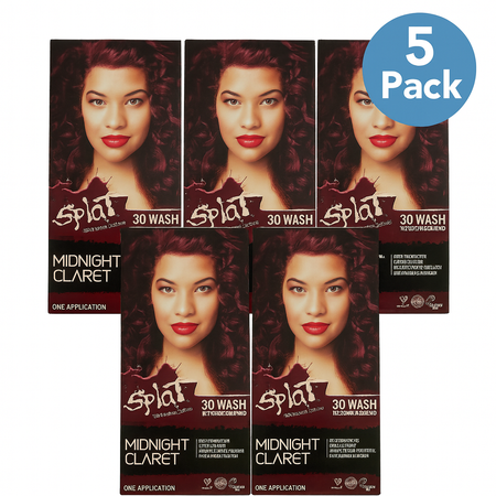 Splat Midnight Claret 30 Wash Hair Color 5 Pack box with bottles