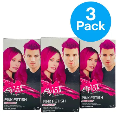 Splat Pink Fetish Hair Dye Complete Kit – 3 Pack – New