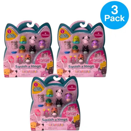 Squishmallows Squish-a-Longs Figures Accessories 3 Pack colorful plush toys
