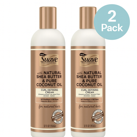Suave Curl Defining Cream Shea Butter Coconut Oil 12oz 2 Pack – New