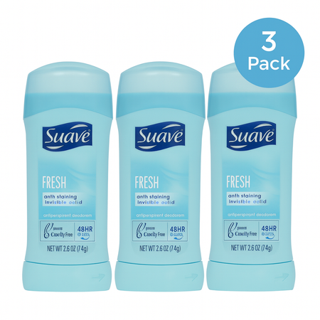 Suave Fresh Antiperspirant Deodorant 2.6 oz 3 Pack New