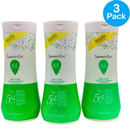 Summer’s Eve Aloe Love Cleansing Wash 15 fl oz – 3 Pack – New 1