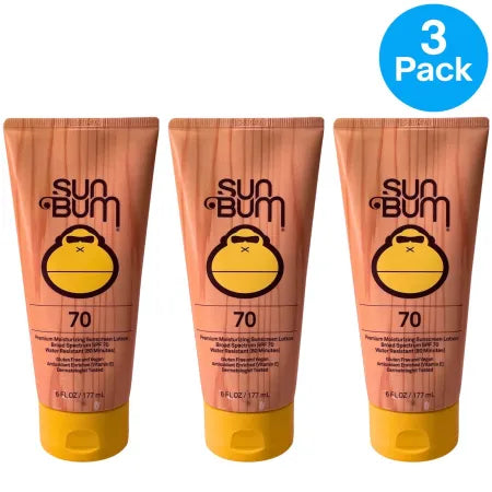 Sun Bum Sunscreen SPF 70 6oz bottle 3 pack with fresh expiration date 10/2026