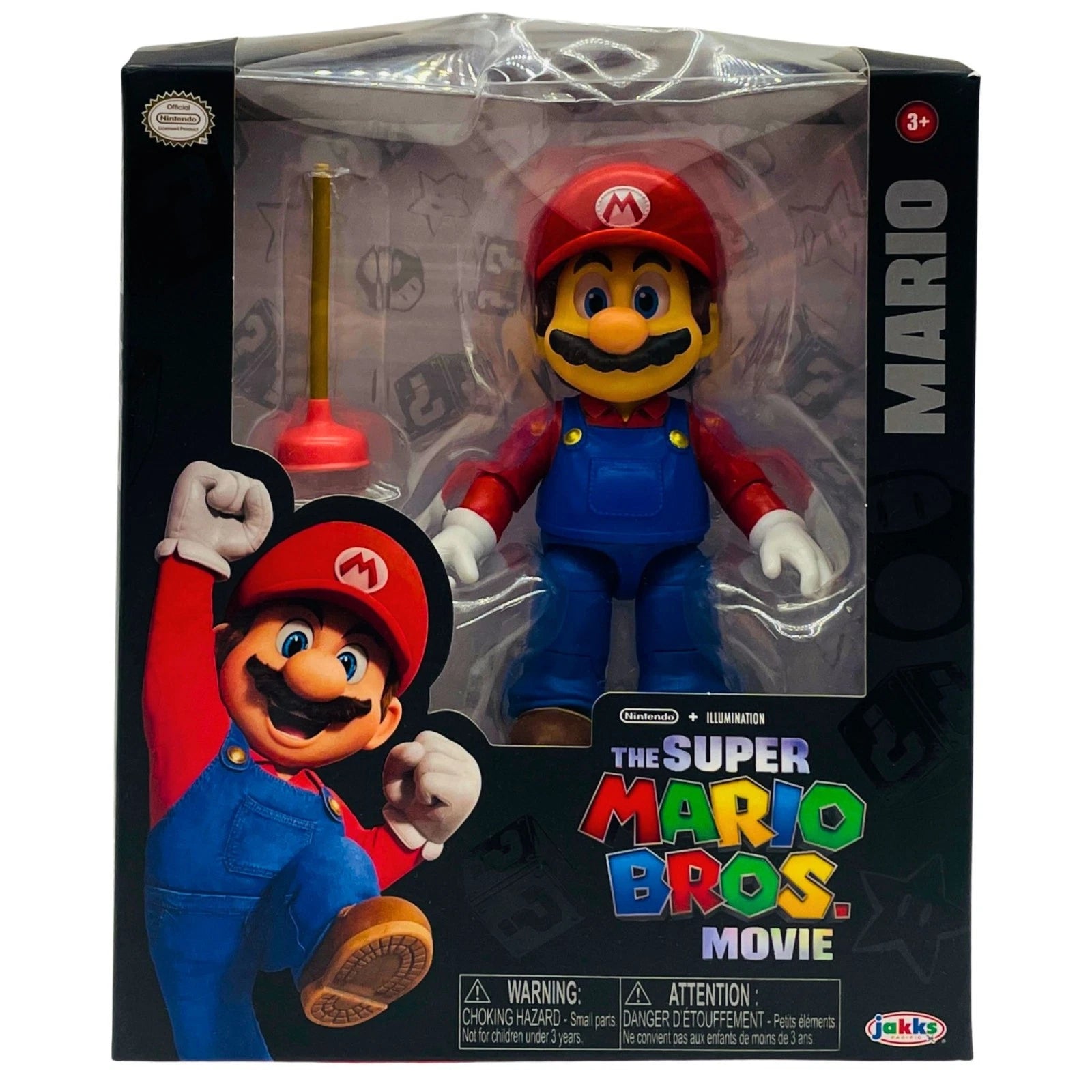 Super Mario Bros Movie Mario Action Figure w/ Plunger Accessory New 1