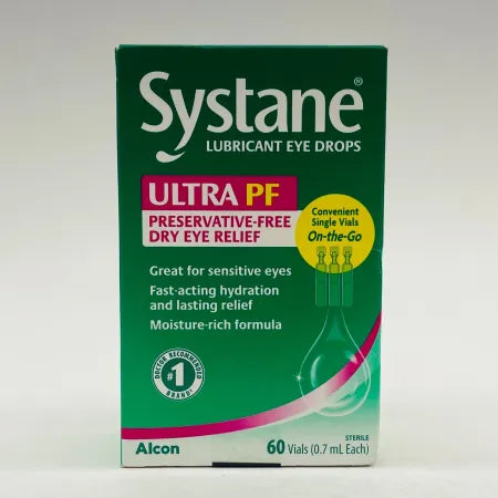 Systane Ultra PF Lubricant Eye Drops 60 Vials 0.7mL Each (EXP: 01/2026, New)