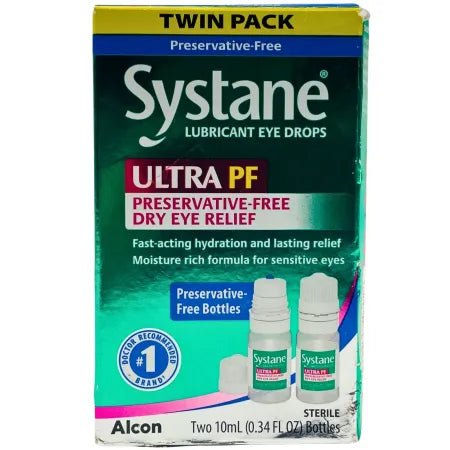 Systane Ultra PF Lubricant Eye Drops Twin Pack 10mL Each (EXP: 05/2026, New)