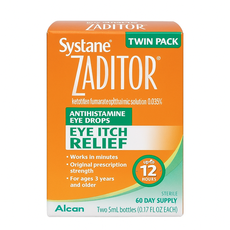 Systane Zaditor Eye Drops Twin Pack 2 x 5mL - New