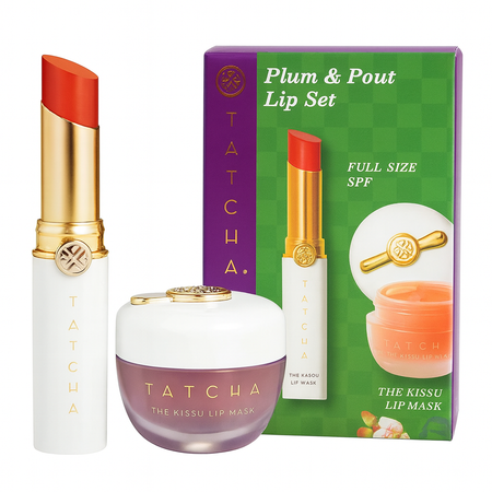 Tatcha Plum & Pout Lip Set SPF 25 Full-Size 2 Pc New