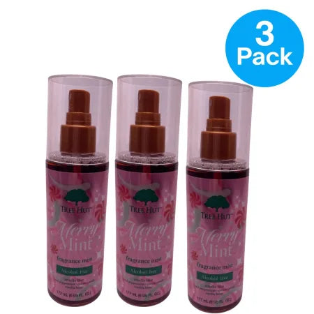 Tree Hut Merry Mint Fragrance Mist Alcohol Free 6oz Body Spray 3 Pack New