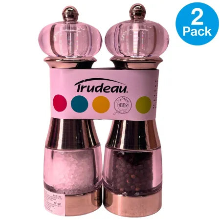 Trudeau Salt & Pepper Grinder Set 2 Pack New