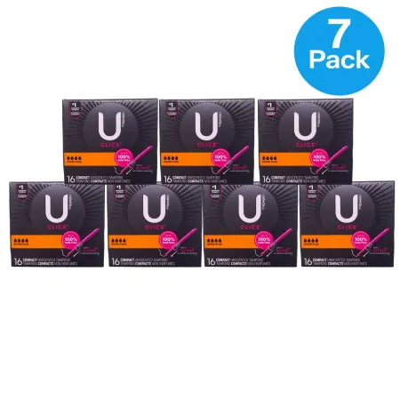 U by Kotex Click Super Plus Unscented Tampons 16 Ct 7 Pack New