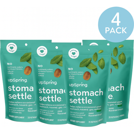 UpSpring Stomach Settle Mint Drops 28ct 4 Pack EXP 06/2026 New