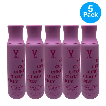 V&Co Curly Hair Conditioner with Peptides 12oz moisturizing formula 5 pack bundle
