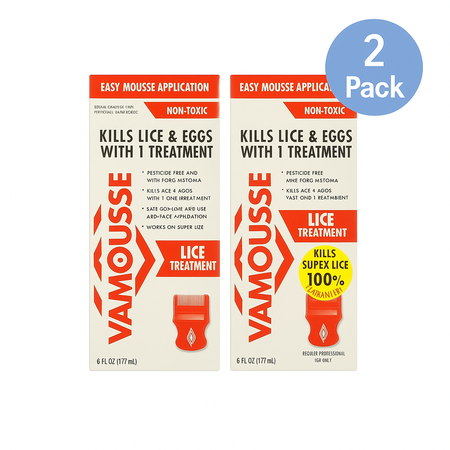 Vamousse Lice Treatment Mousse 6 fl oz 2 Pack New