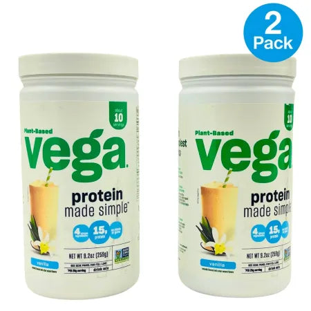 Vega Protein Made Simple Vanilla 9.2oz – 2 Pack – EXP 01/2026 – New 20 Serving