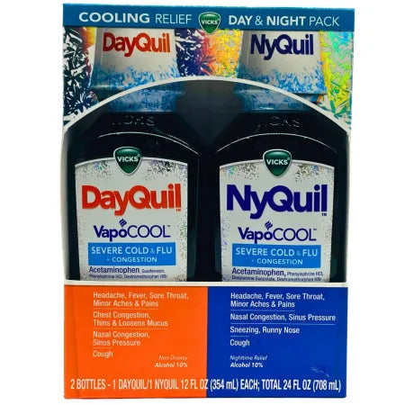 Vicks DayQuil & NyQuil VapoCOOL Severe Cold + Flu Relief 24 fl oz