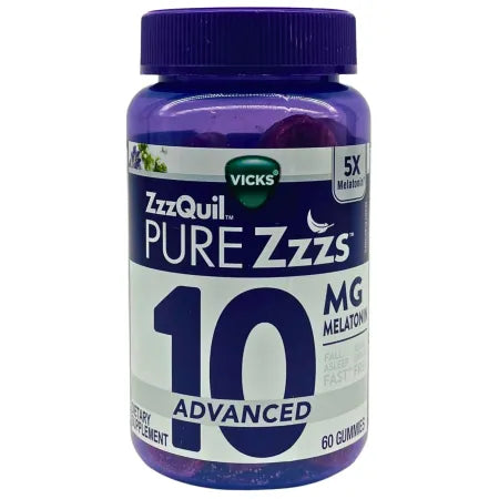 Vicks ZzzQuil PURE Zzzs Advanced 10mg Melatonin Gummies 60 Ct EXP 01/2026