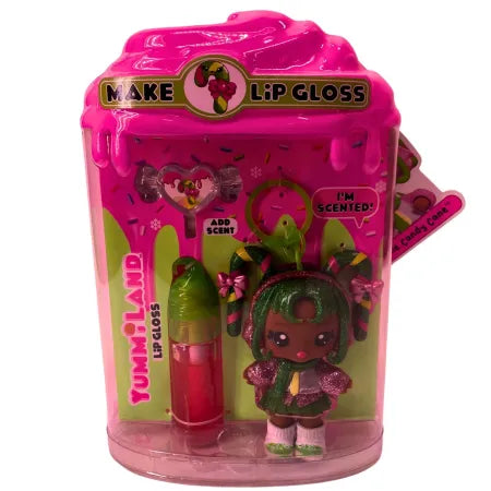 Yummi Land Make Yummi Lip Gloss Halle Candy Cane 1 Set New