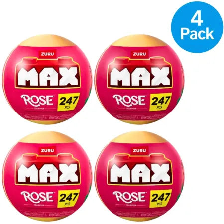 ZURU MAX Rose Building Blocks Surprise Ball 247 Pieces 4 Pack Set
