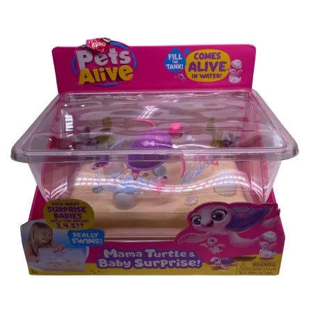 ZURU Pets Alive Mama Turtle with Baby Surprise interactive toy pack