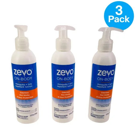Zevo On-Body Mosquito + Tick Repellent Lotion 5.8 oz 3 Pack New